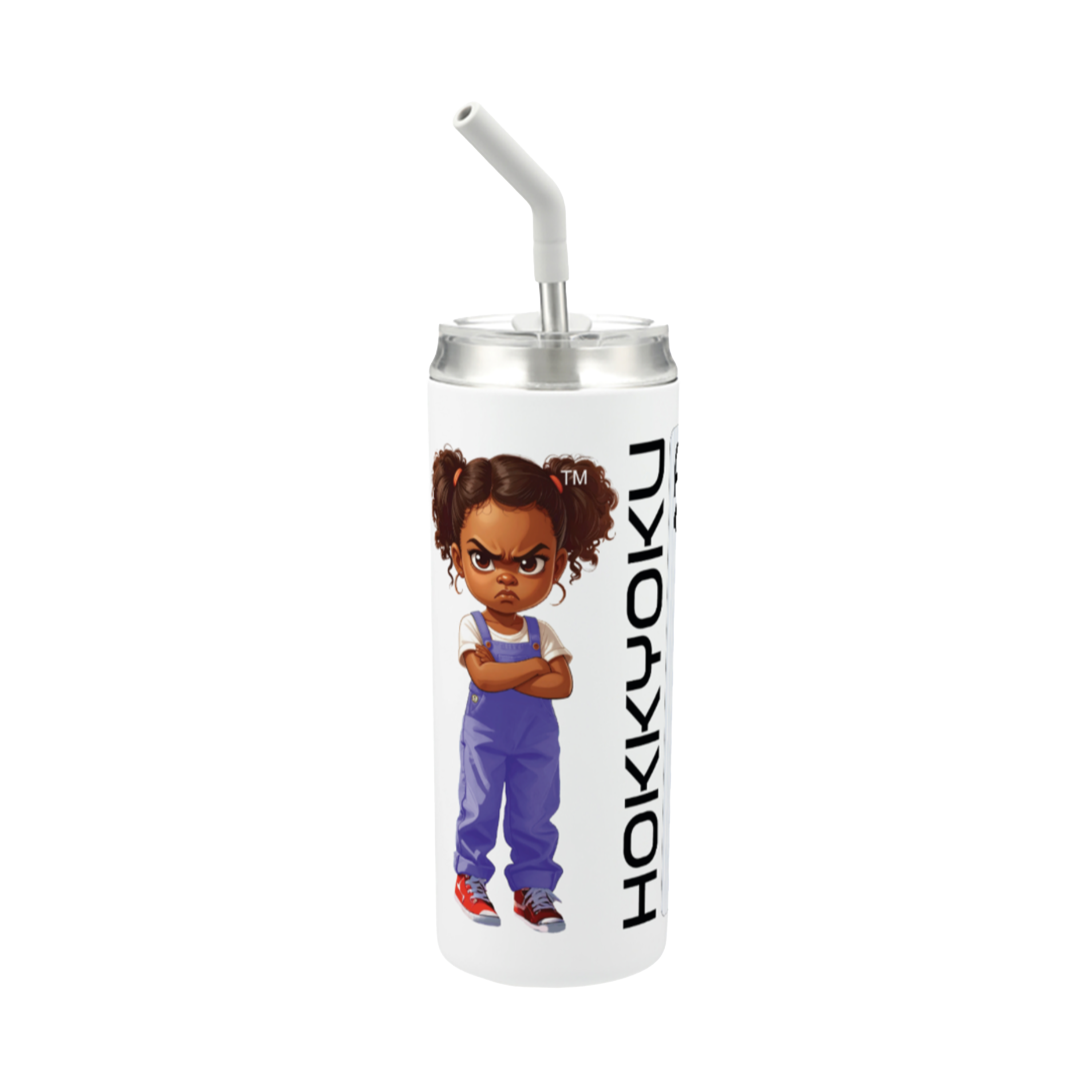 Hokkyoku Arashi™ 20 oz stainless steel tumbler with straw, side view featuring Hokkyoku Arashi™ SHENANIGANS' Ace of Spades direct UV print on powder coat finish. Copyright ©2026. Hokkyoku Arashi™ — All Rights Reserved. HokkyokuArashi.com