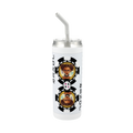Hokkyoku Arashi™ 20 oz stainless steel tumbler with straw, front view featuring Hokkyoku Arashi™ SHENANIGANS' Black Joker direct UV print on powder coat finish. Copyright ©2026. Hokkyoku Arashi™ — All Rights Reserved. HokkyokuArashi.com