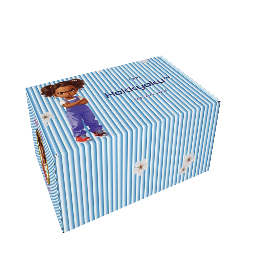 Hokkyoku Arashi™ SHENANIGANS Family Playing Cards & Game™ — Case of 25, blue and white striped branded box featuring Hokkyoku and cherry blossom accents. 

Copyright ©2026. Hokkyoku Arashi™ — All Rights Reserved. 

HokkyokuArashi.com