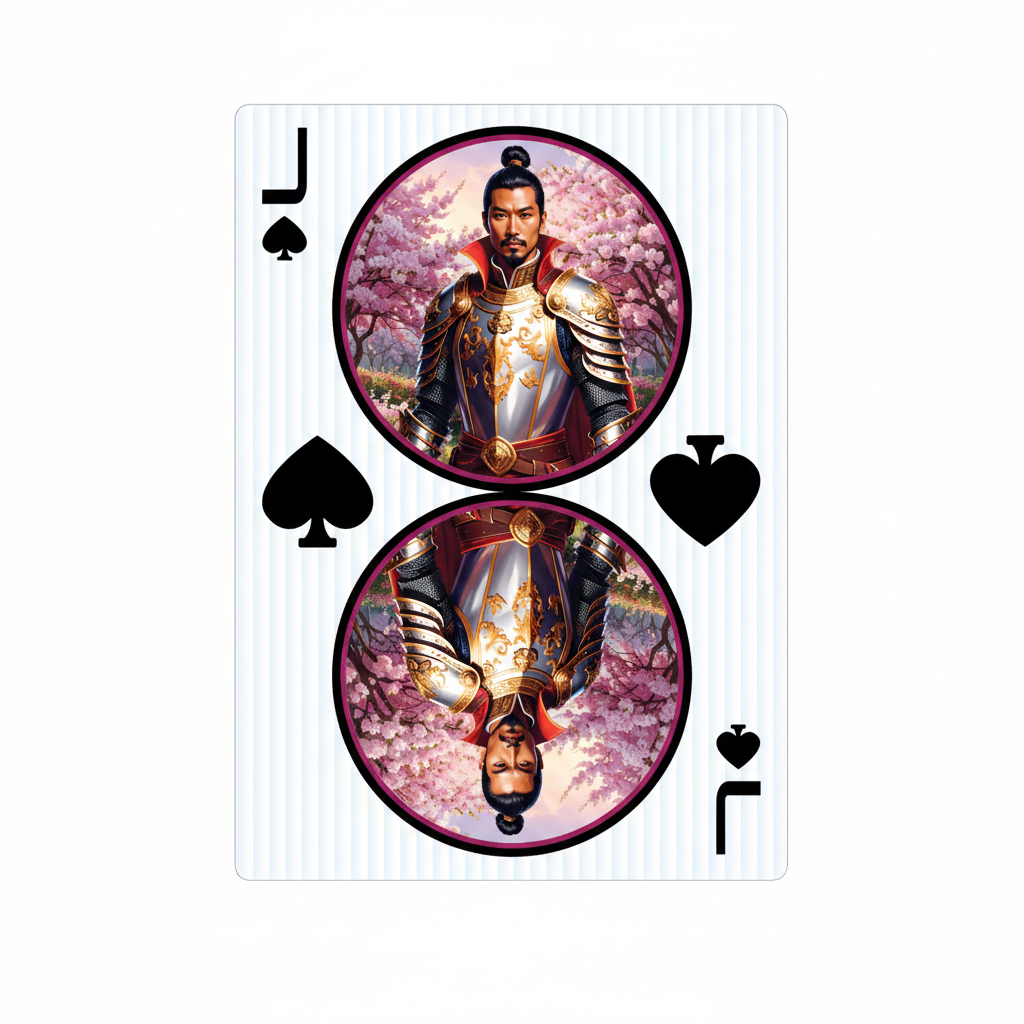 Hokkyoku Arashi™ SHENANIGANS Family Playing Cards, Jack of Spades custom card. Copyright ©2026. Hokkyoku Arashi™ — All Rights Reserved.  HokkyokuArashi.com